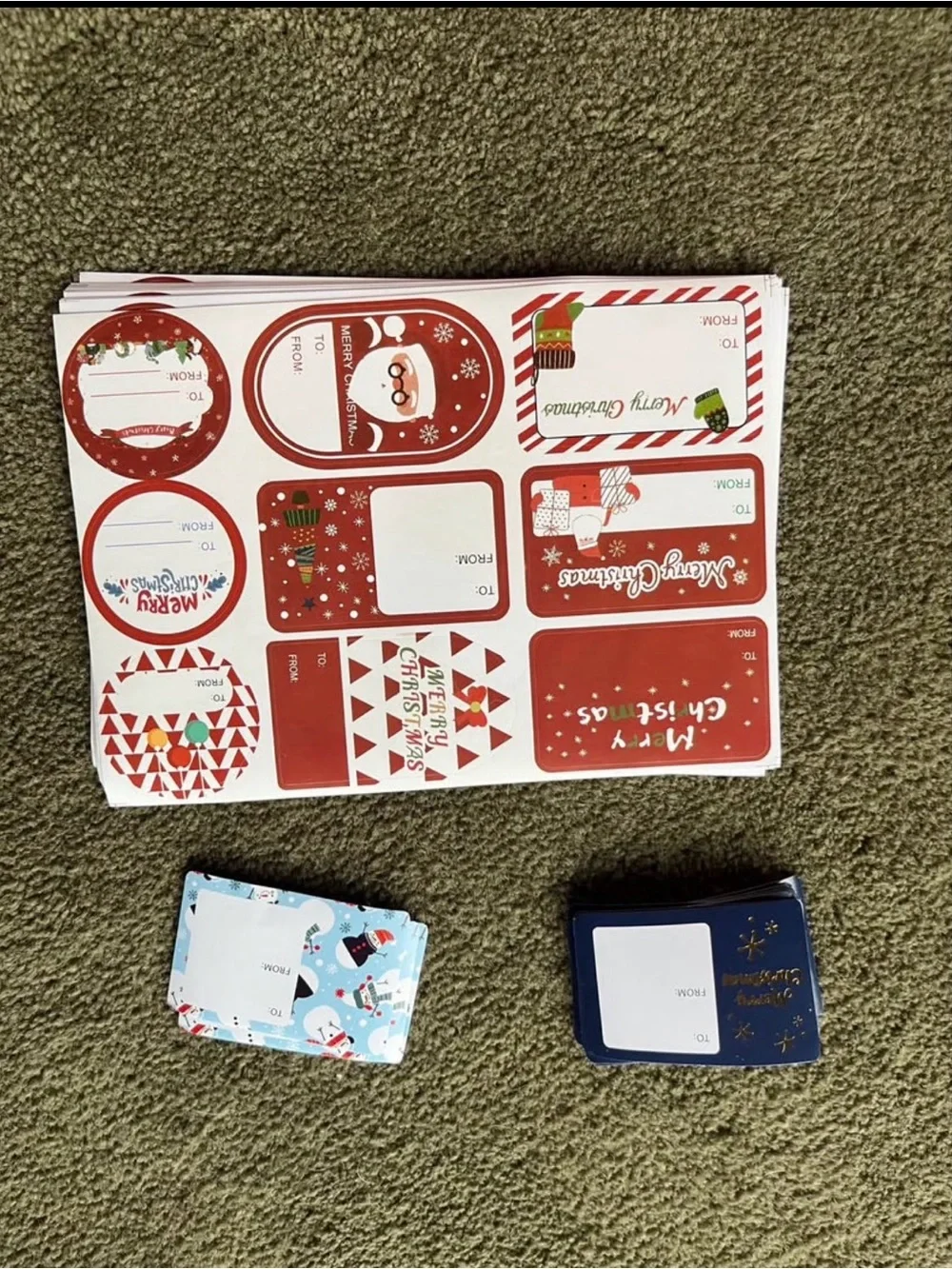 Holiday Gift Tags Sticker Sheets, goodie bags, and party straws